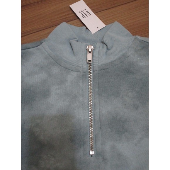 NWT Gap Quarter-Zip Sweatshirt Fleece Dress  Long Sleeve Teal Ether assorted - Picture 9 of 10